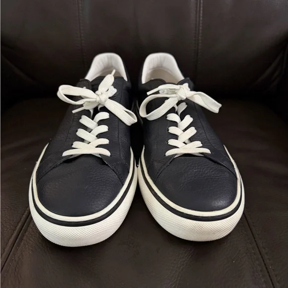 Tod's Blue Leather Sneakers with White Accents